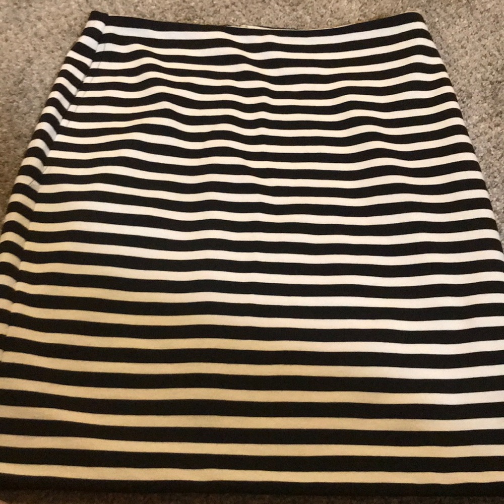 Black and white striped skirt
